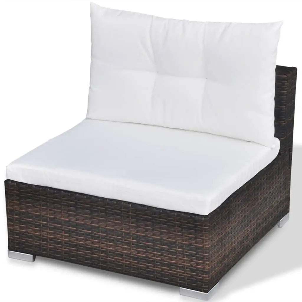 10 - tlg. Garten - Lounge - Set mit Auflagen Poly Rattan