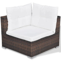 10 - tlg. Garten - Lounge - Set mit Auflagen Poly Rattan