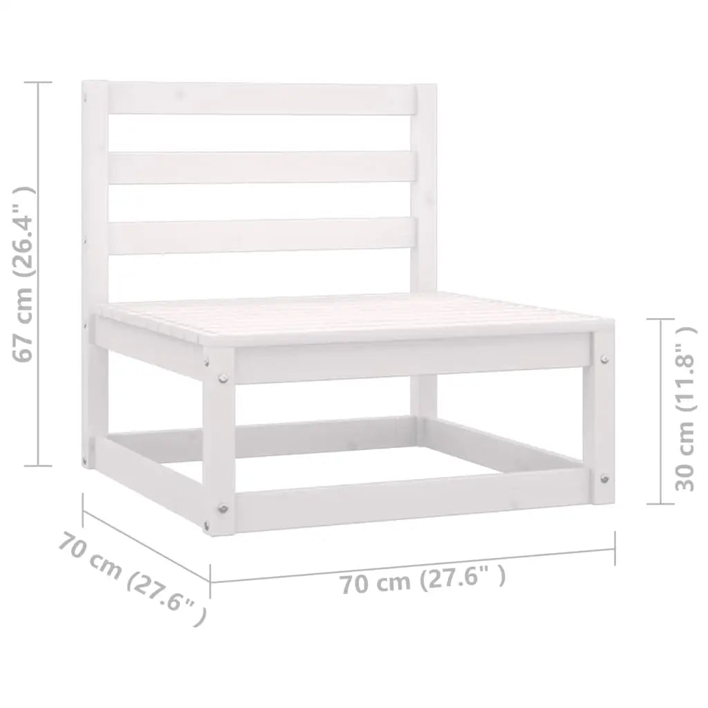 10 - tlg. Garten - Lounge - Set mit Kissen Weiß Massivholz