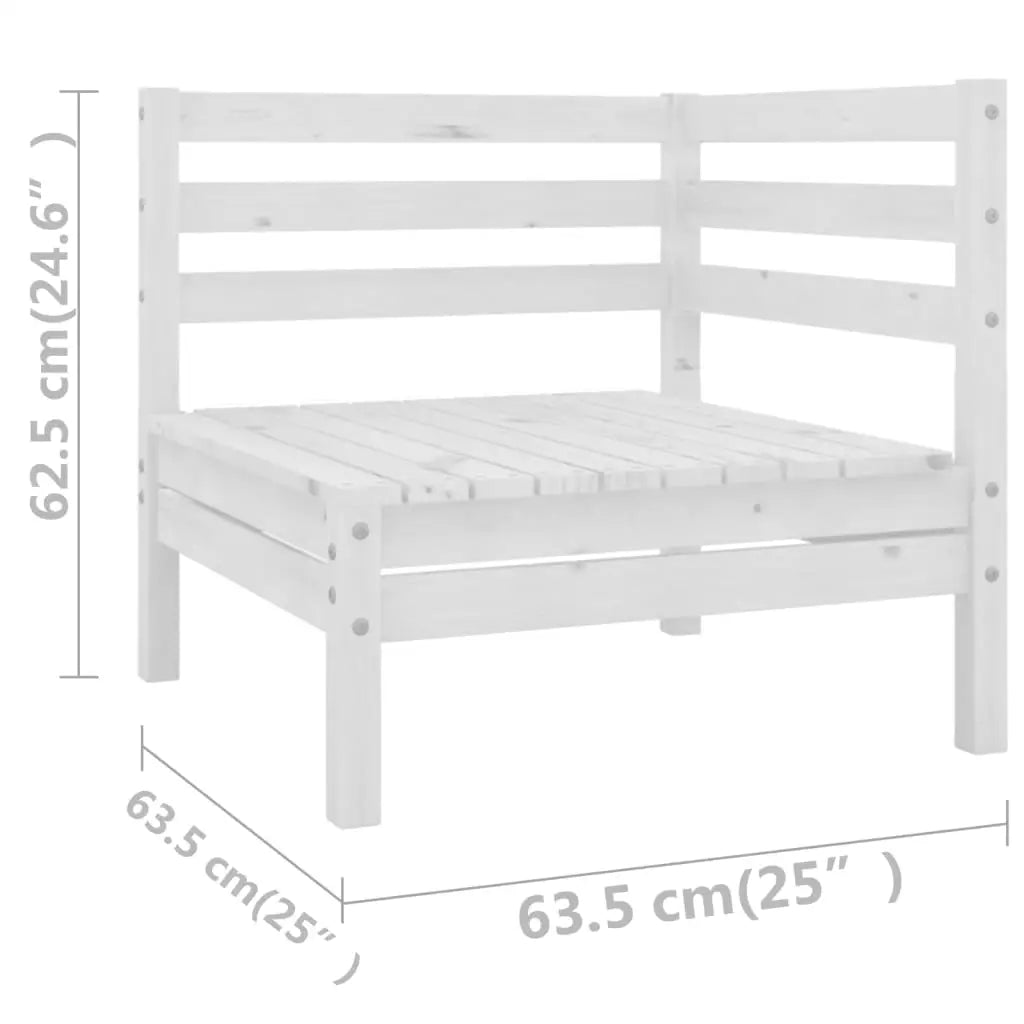 11 - tlg. Garten - Lounge - Set Massivholz Kiefer Weiß