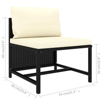 12 - tlg. Garten - Lounge - Set mit Kissen Poly Rattan