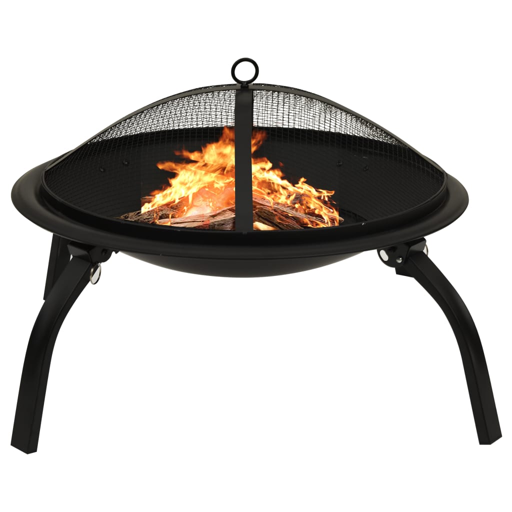 2-in-1 Feuerstelle und Grill mit Schürhaken 56x56x49 cm