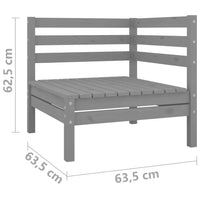 2 - Sitzer - Gartensofa Grau Kiefer Massivholz - Gartensofas