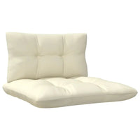 2 - Sitzer - Gartensofa mit Creme Kissen Massivholz Kiefer