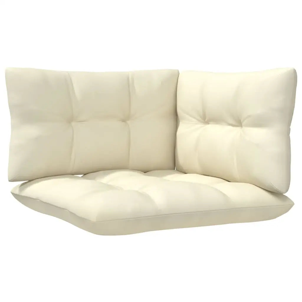 2 - Sitzer - Gartensofa mit Creme Kissen Massivholz Kiefer