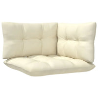 2 - Sitzer - Gartensofa mit Creme Kissen Massivholz Kiefer