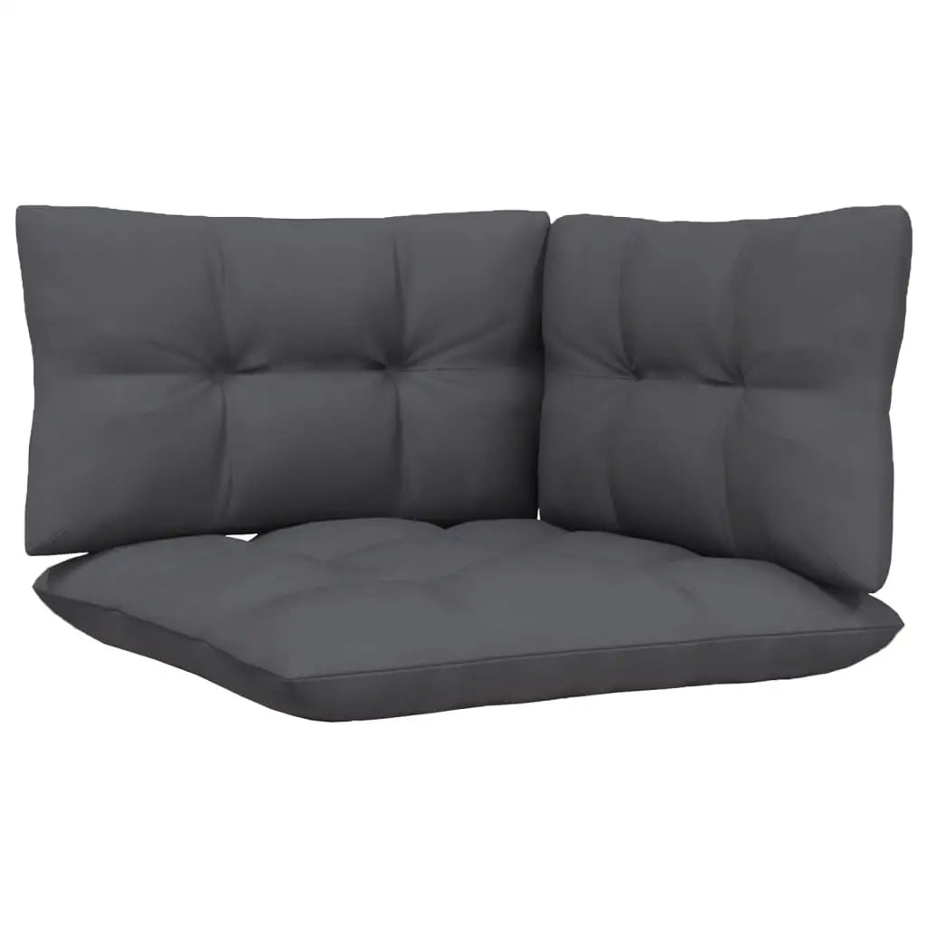 2 - Sitzer - Gartensofa mit Kissen Schwarz Massivholz