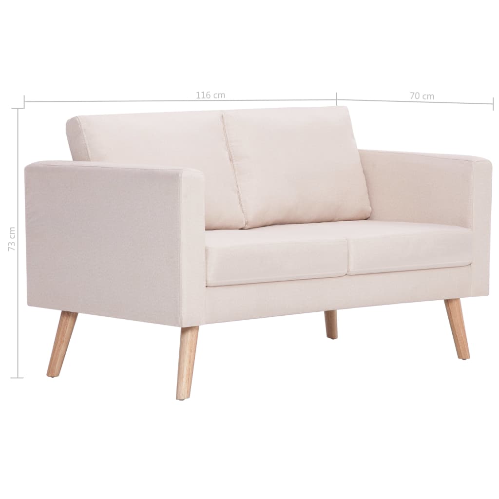 2-Sitzer-Sofa Stoff Cremeweiß - Sofas