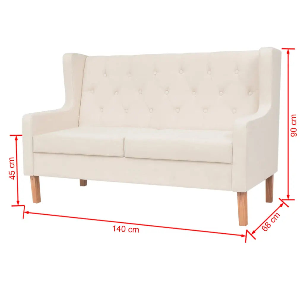 2 - Sitzer Sofa Stoff Cremeweiß - Sofas