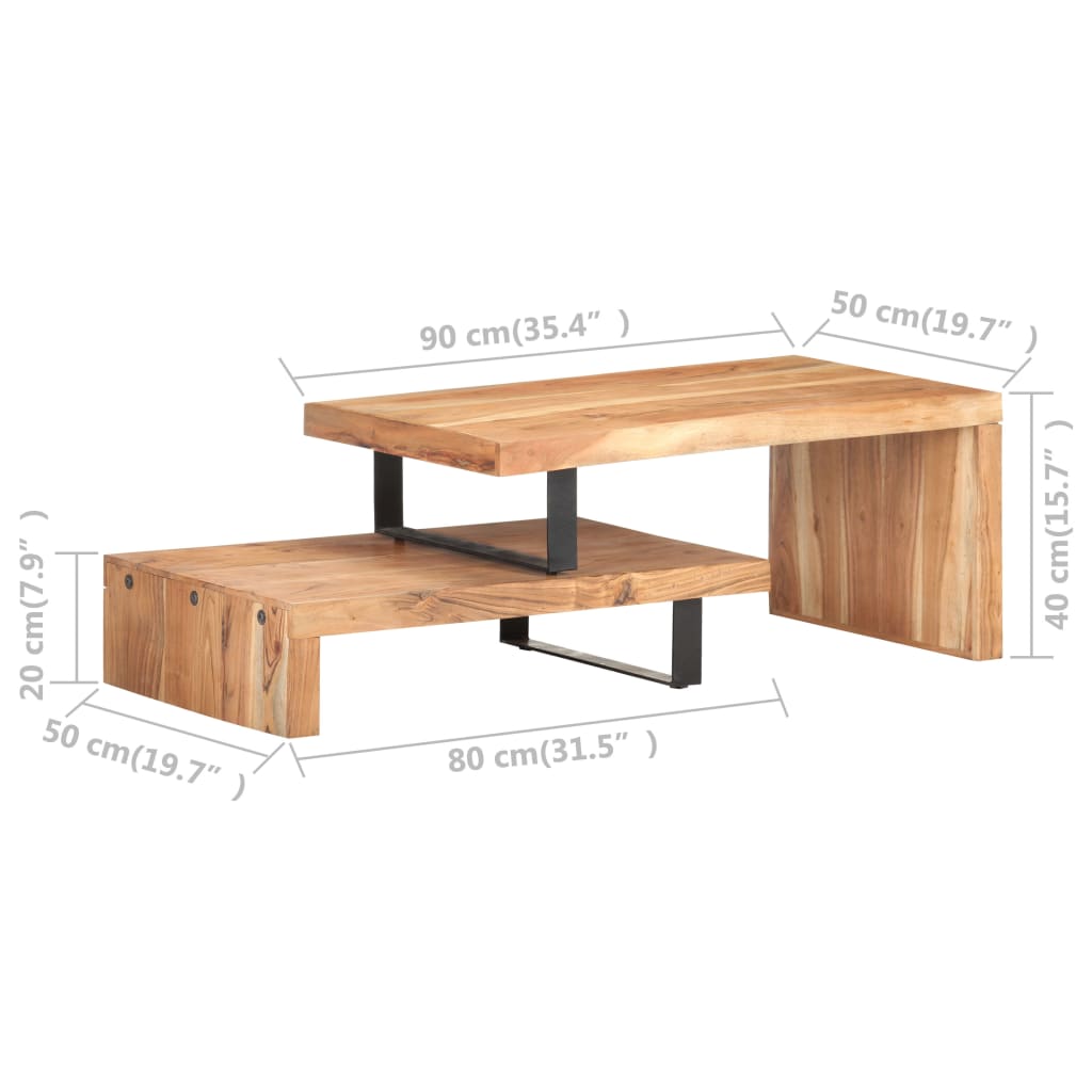 2-tlg. Couchtisch-Set Akazie Massivholz - Couchtische