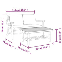 2 - tlg. Garten - Lounge - Set mit Cremeweißen Kissen