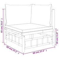 2 - tlg. Garten - Lounge - Set mit Cremeweißen Kissen