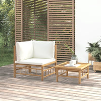 2 - tlg. Garten - Lounge - Set mit Cremeweißen Kissen