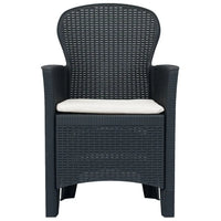 3 - tlg. Bistro - Set Kunststoff Anthrazit Rattan - Optik