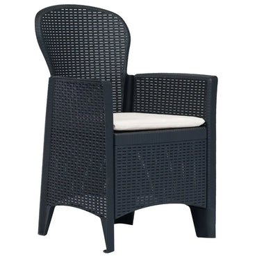 3 - tlg. Bistro - Set Kunststoff Anthrazit Rattan - Optik