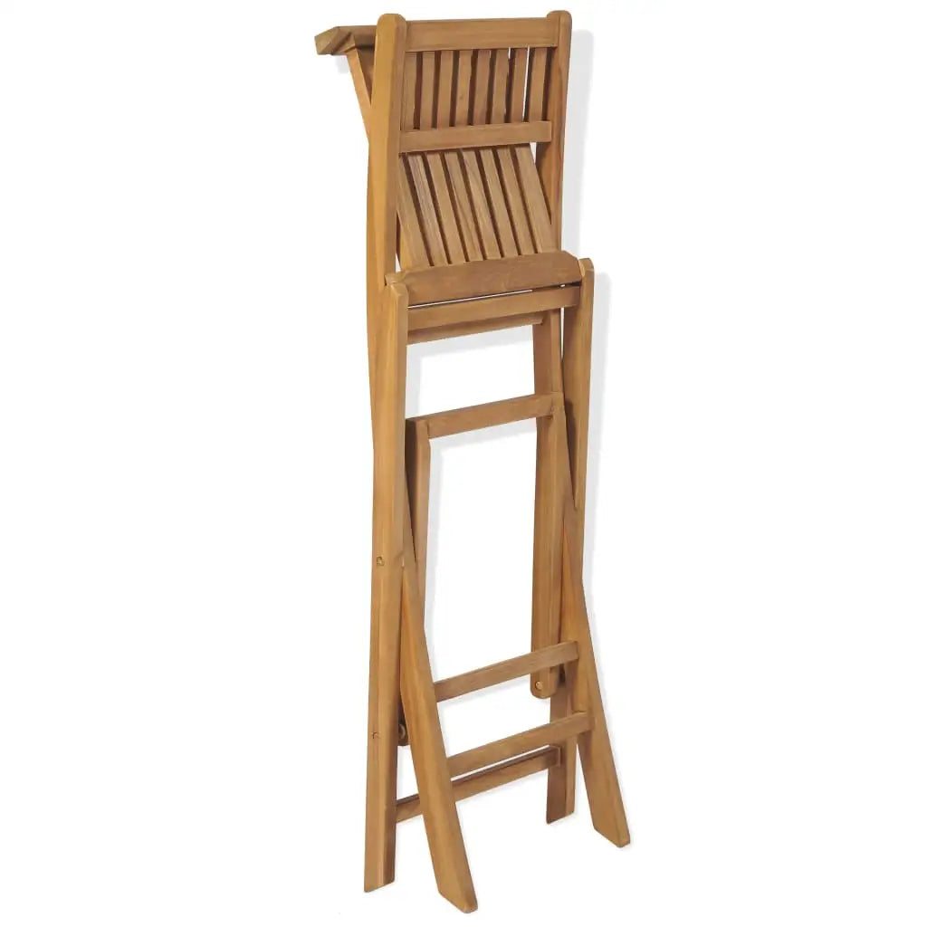 3 - tlg. Bistro - Set mit Klappstühlen Massivholz Teak