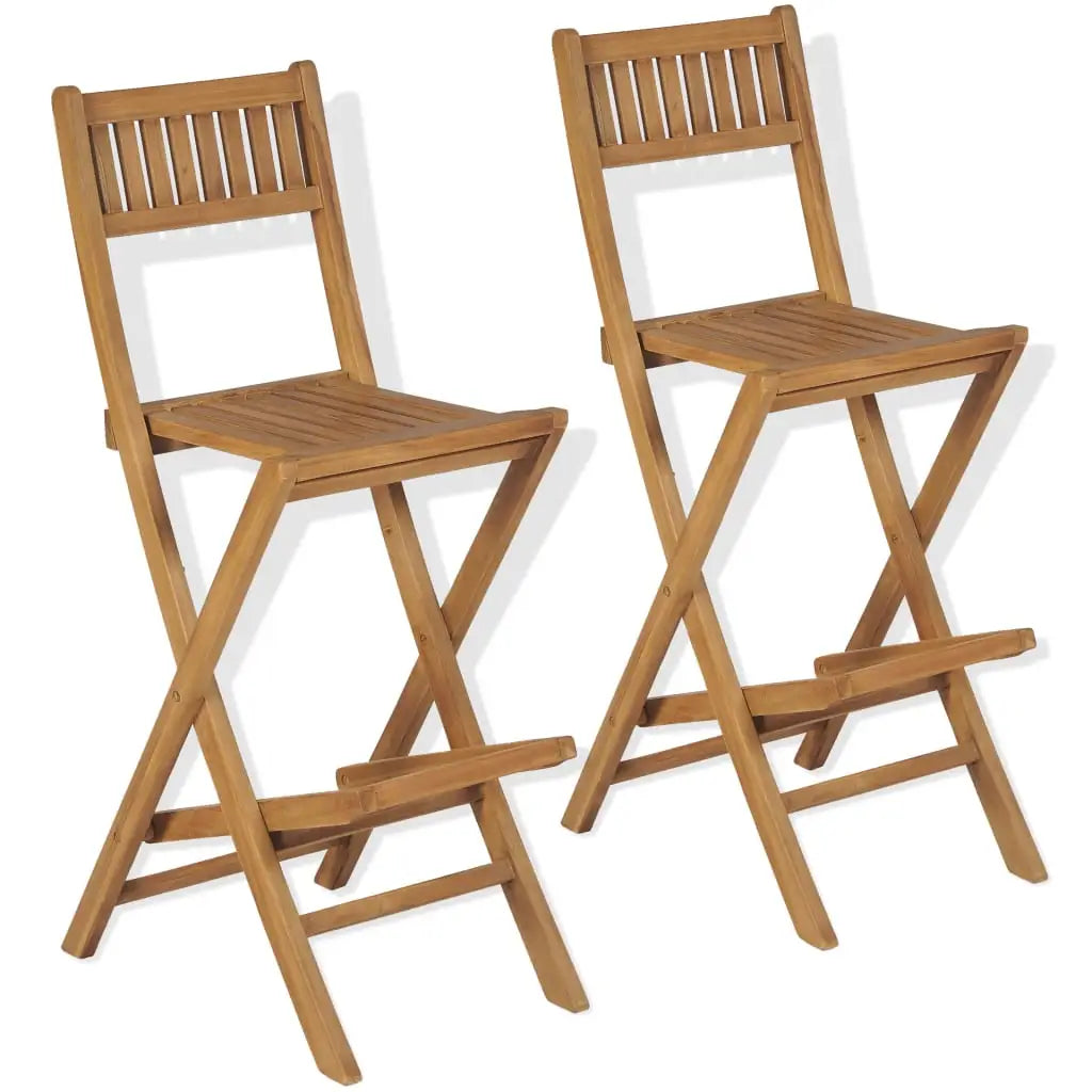 3 - tlg. Bistro - Set mit Klappstühlen Massivholz Teak