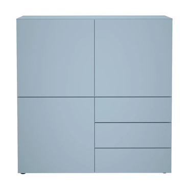 FMD Schrank mit 3 Schubladen und 3 Türen 99x31,5x101,2 cm Blau