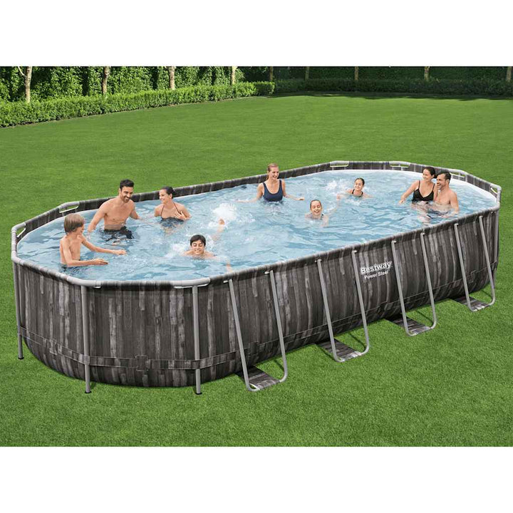 Swimmingpool-Set Oval 7,32x3,66x1,22 m