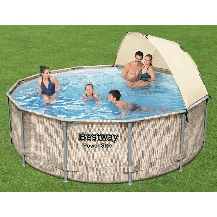 Power Steel Swimmingpool-Set mit Dach 396x107 cm