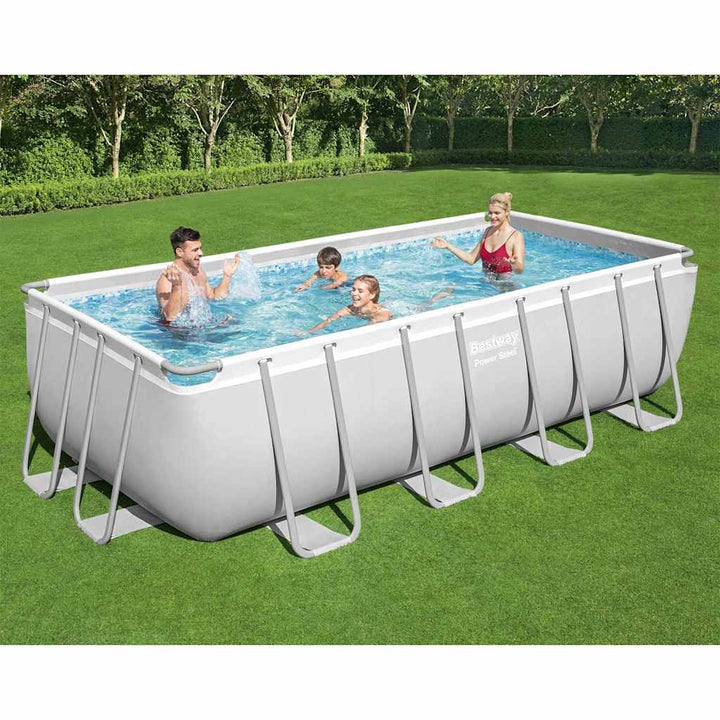 Power Steel Swimmingpool-Set Rechteckig 488x244x122 cm