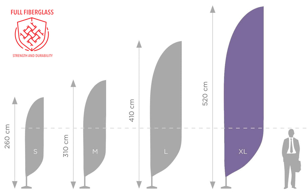 Fahnenmast für Beachflag Standard Plus – robuster Aluminiummast für Outdoor-Werbefahnen