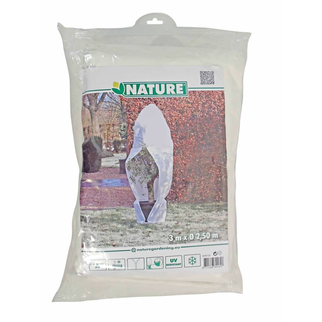 Nature Wintervlies mit Reißverschluss 70 g/m² Weiß 2,5×2,5×3 m