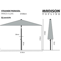 Madison Sonnenschirm Paros II Luxe 300 cm Saphirblau