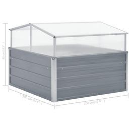 vidaXL Gewächshaus Grau Verzinkter Stahl 100×100×85 cm