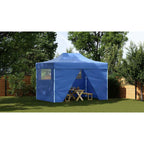 Faltzelt Pop-Up mit 4 Seitenteilen 3x4,5 m Blau