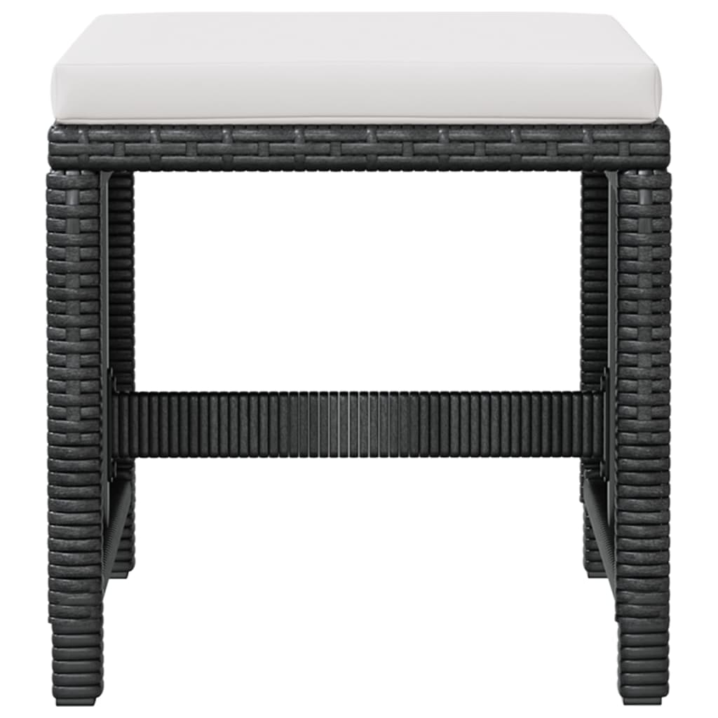 5-tlg. Garten-Essgruppe Poly Rattan Akazienholz Schwarz