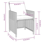 5-tlg. Garten-Essgruppe Poly Rattan Akazienholz Schwarz