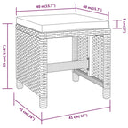 5-tlg. Garten-Essgruppe Poly Rattan Akazienholz Schwarz