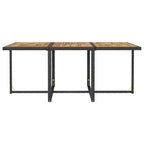 11-tlg. Garten-Essgruppe Poly Rattan Akazienholz Schwarz