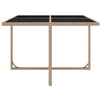 9-tlg. Garten-Essgruppe mit Auflagen Poly Rattan Beige