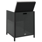 11-tlg. Garten-Essgruppe mit Auflagen Poly Rattan Schwarz
