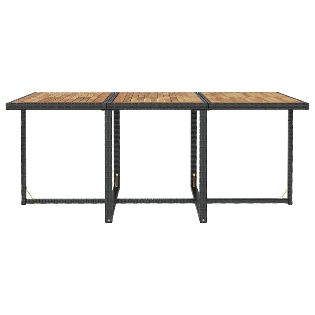 11-tlg. Garten-Essgruppe mit Auflagen Poly Rattan Schwarz