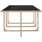 13-tlg. Garten-Essgruppe mit Auflagen Poly Rattan Beige