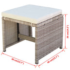 13-tlg. Garten-Essgruppe mit Auflagen Poly Rattan Beige