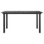 Gartentisch Schwarz 150x90x74 cm Aluminium und Glas