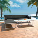4-tlg. Garten-Lounge-Set mit Auflagen Aluminium Schwarz