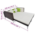 4-tlg. Garten-Lounge-Set mit Auflagen Poly Rattan Braun