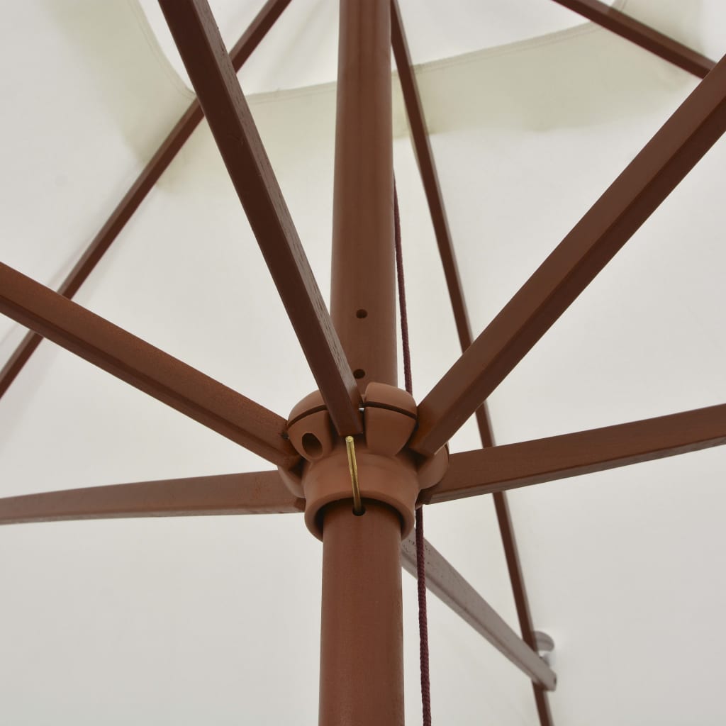 Sonnenschirm 200x300 cm Holzmast Cremeweiß