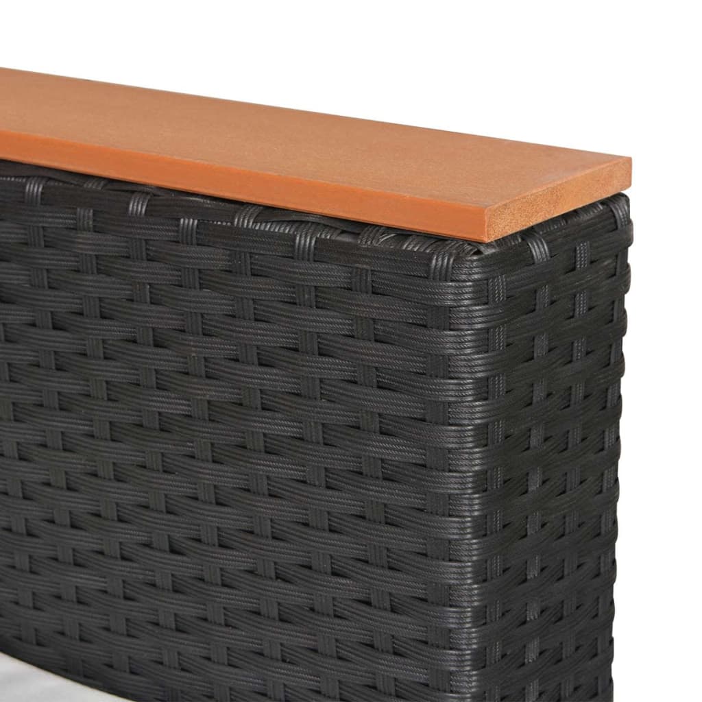 7-tlg. Garten-Lounge-Set mit Auflagen Poly Rattan Schwarz
