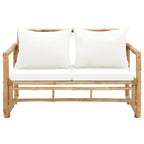 2-Sitzer Gartensofa mit Polstern Bambus