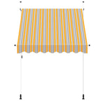 Einziehbare Markise Handbetrieben 200 cm Gelb/Blau Gestreift