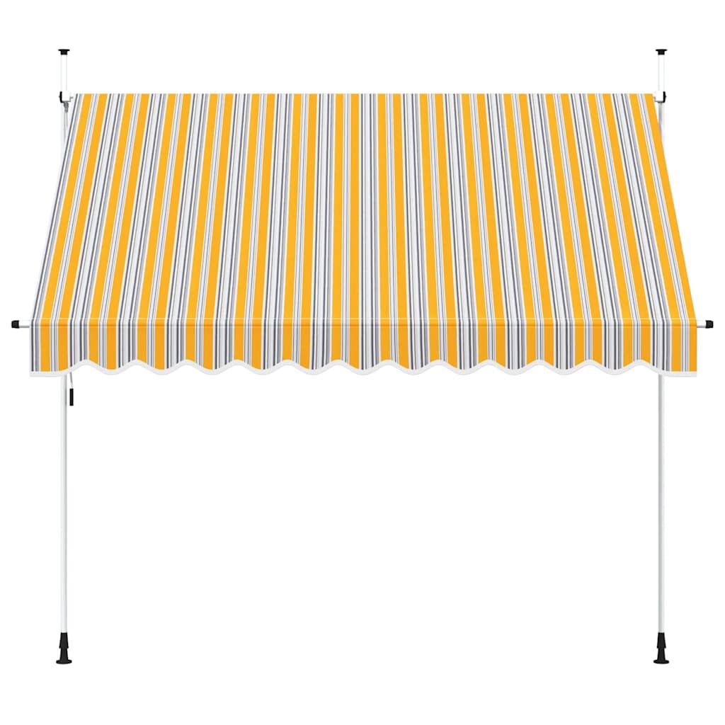 Einziehbare Markise Handbetrieben 300 cm Gelb/Blau Gestreift