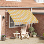 Einziehbare Markise Handbetrieben 300 cm Gelb/Blau Gestreift