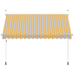 Einziehbare Markise Handbetrieben 350 cm Gelb/Blau Gestreift