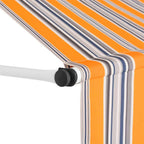 Einziehbare Markise Handbetrieben 400 cm Gelb/Blau Gestreift